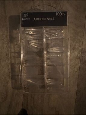 Artificial Nails - Transparent Set, hand designed, glue, etc